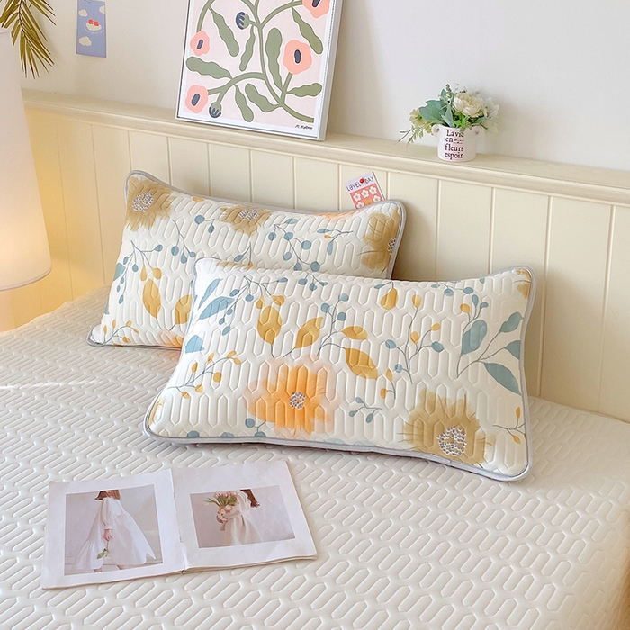 雨彤家纺 2025年新款A类凉感丝乳胶单人枕套 幻彩花镜