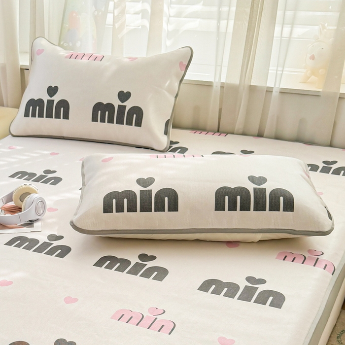 LIFE.丽芙 2025春夏季新品数码印花冰藤加厚枕头套机包边款（风格一） 甜心粉