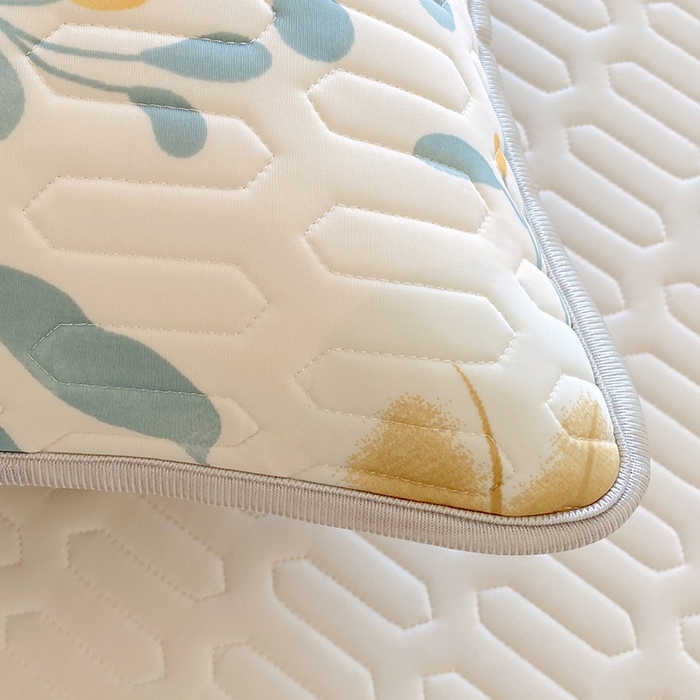 91家纺网 家纺一手货源 找家纺 雨彤家纺 2025年新款A类凉感丝乳胶单人枕套 幻彩花镜