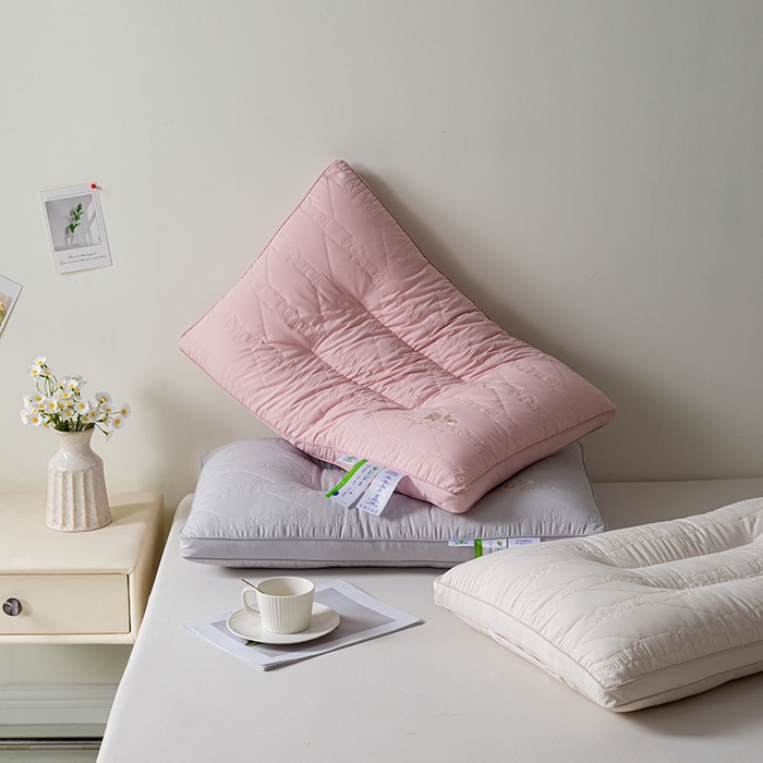 91家纺网 家纺一手货源 找家纺 贤内助家纺 2025新款洁净棉舒枕保健枕颈椎枕头枕芯 白色