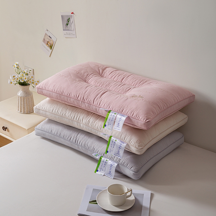 91家纺网 家纺一手货源 找家纺 贤内助家纺 2025新款洁净棉舒枕保健枕颈椎枕头枕芯 白色