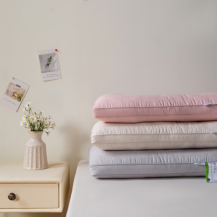 91家纺网 家纺一手货源 找家纺 贤内助家纺 2025新款洁净棉舒枕保健枕颈椎枕头枕芯 白色