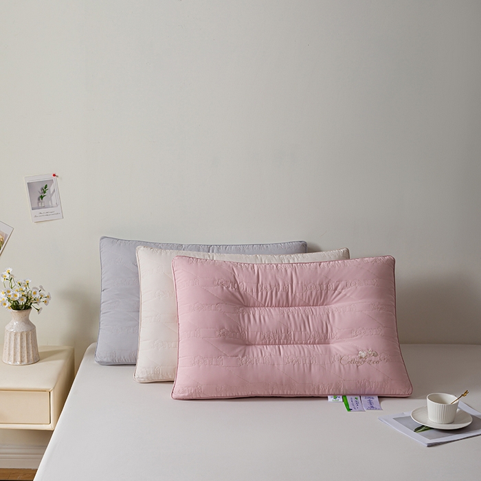 91家纺网 家纺一手货源 找家纺 贤内助家纺 2025新款洁净棉舒枕保健枕颈椎枕头枕芯 灰色