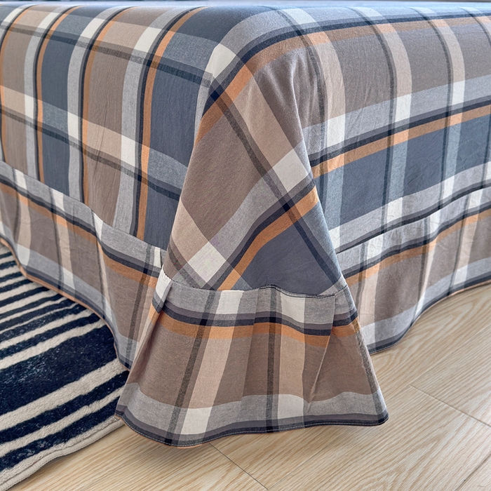 91家纺网 家纺一手货源 找家纺 三沁家居 2025新款格子色织全棉水洗棉四件套直播爆款量大价优 爵士乐章