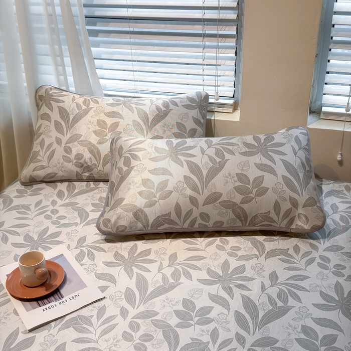 LIFE.丽芙 2025春夏季新品数码印花冰藤加厚枕头套机包边款（风格二） 绿茵