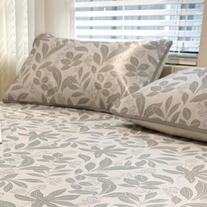 91家纺网 家纺一手货源 找家纺 LIFE.丽芙 2025春夏季新品数码印花冰藤加厚枕头套机包边款（风格二） 绿茵