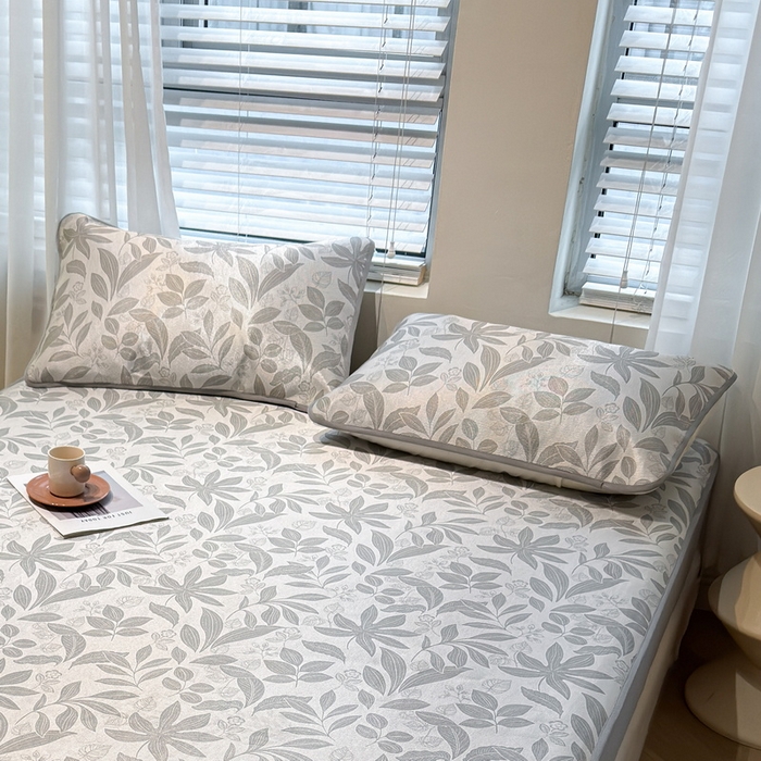 91家纺网 家纺一手货源 找家纺 LIFE.丽芙 2025春夏季新品数码印花冰藤加厚枕头套机包边款（风格二） 绿茵