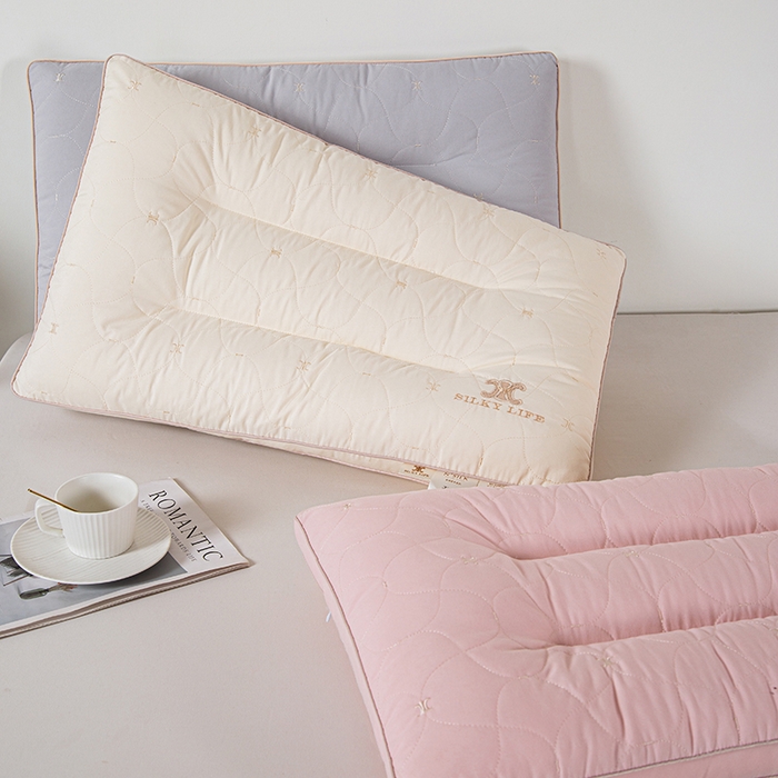 91家纺网 家纺一手货源 找家纺 贤内助家纺 2025新款香风轻奢蛋白枕保健颈椎枕头枕芯 灰色