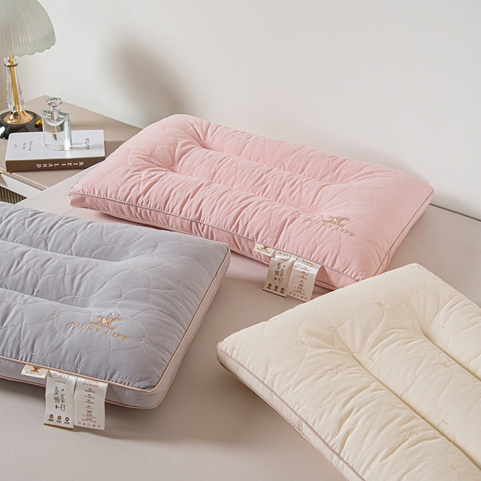 91家纺网 家纺一手货源 找家纺 贤内助家纺 2025新款香风轻奢蛋白枕保健颈椎枕头枕芯 白色