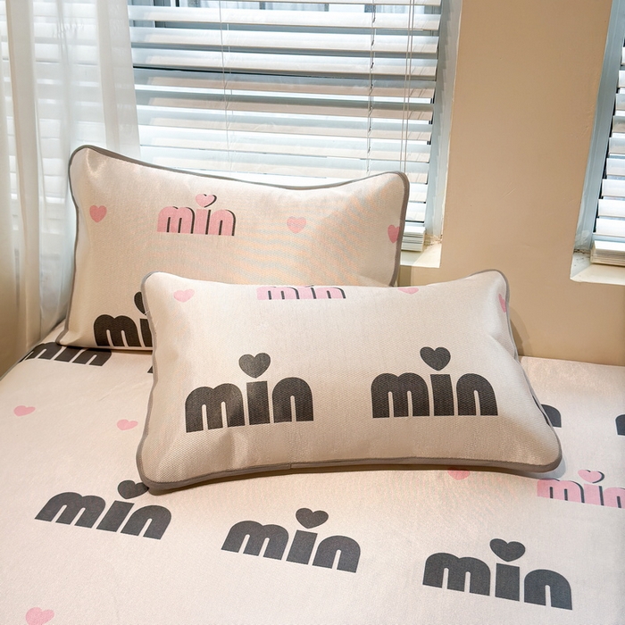 LIFE.丽芙 2025春夏季新品数码印花冰藤加厚枕头套机包边款（风格二） 甜心粉