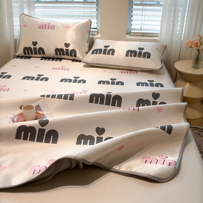 91家纺网 家纺一手货源 找家纺 LIFE.丽芙 2025春夏季新品数码印花冰藤加厚枕头套机包边款（风格二） 甜心粉