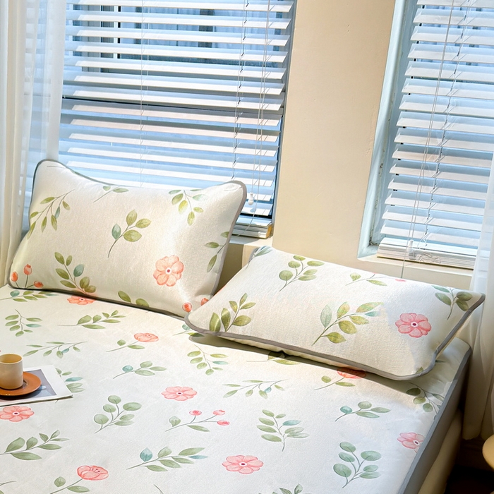 91家纺网 家纺一手货源 找家纺 LIFE.丽芙 2025春夏季新品数码印花冰藤加厚枕头套机包边款（风格二） 莫妮卡