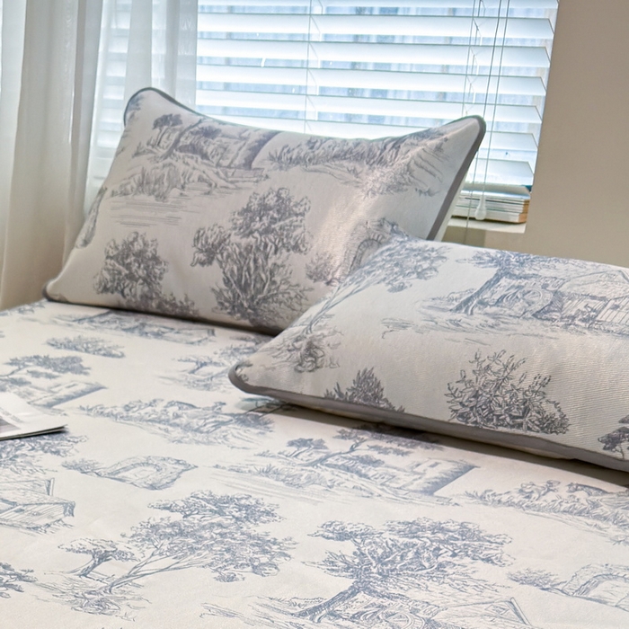 91家纺网 家纺一手货源 找家纺 LIFE.丽芙 2025春夏季新品数码印花冰藤加厚枕头套机包边款（风格二） 秘密庄园