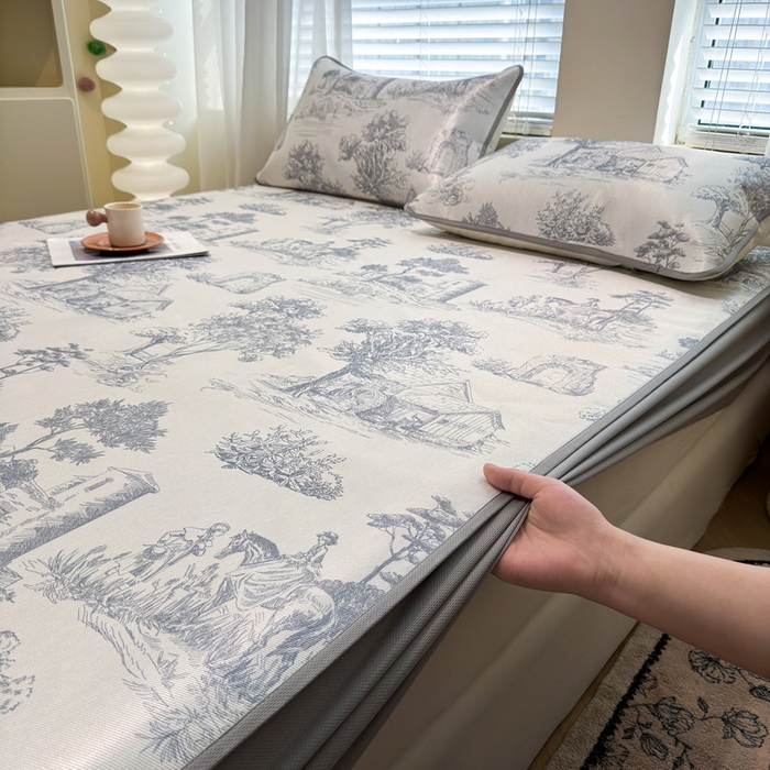 91家纺网 家纺一手货源 找家纺 LIFE.丽芙 2025春夏季新品数码印花冰藤加厚枕头套机包边款（风格二） 秘密庄园