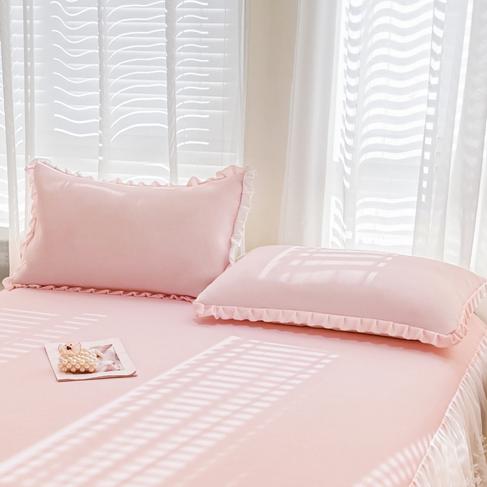 91家纺网 家纺一手货源 找家纺 （总）LIFE.丽芙 2025春夏新款独家研发太空层凉感冰丝双层荷叶边枕头套