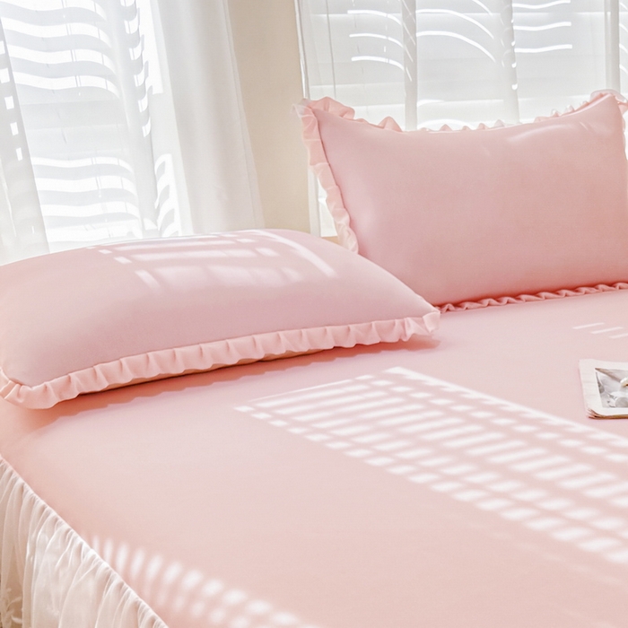 91家纺网 家纺一手货源 找家纺 （总）LIFE.丽芙 2025春夏新款独家研发太空层凉感冰丝双层荷叶边枕头套