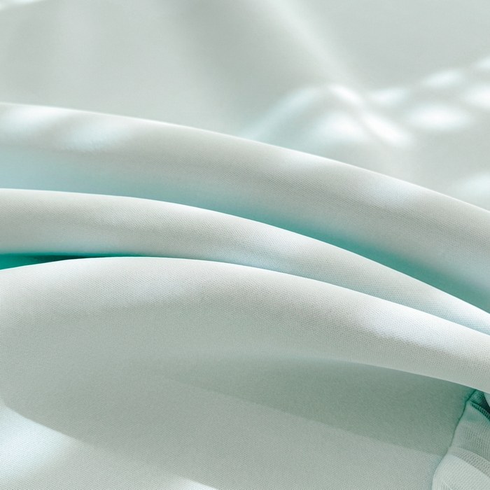 91家纺网 家纺一手货源 找家纺 LIFE.丽芙 2025春夏新款独家研发太空层凉感冰丝双层荷叶边枕头套 浅兰