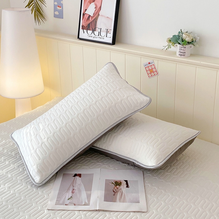 91家纺网 家纺一手货源 找家纺 雨彤家纺 2025年新款A类凉感丝乳胶单人枕套 珍珠白