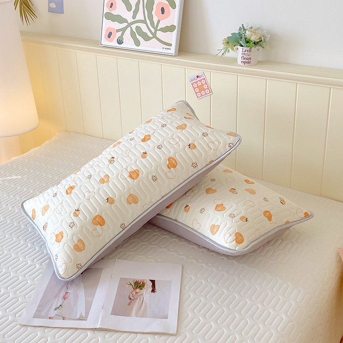 91家纺网 家纺一手货源 找家纺 雨彤家纺 2025年新款A类凉感丝乳胶单人枕套 爱意满满