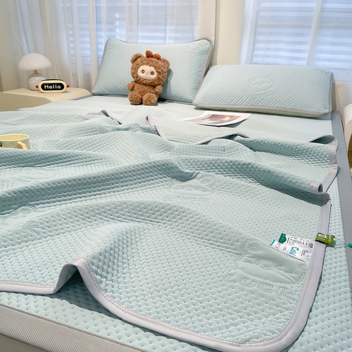 91家纺网 家纺一手货源 找家纺 美梦里 2025春夏新款A类云母凉感夏被夏凉被空调被--幸运多 幸运多-天蓝