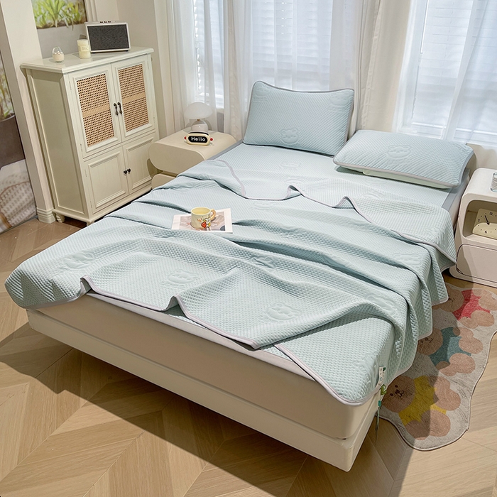 91家纺网 家纺一手货源 找家纺 美梦里 2025春夏新款A类云母凉感夏被夏凉被空调被--幸运多 幸运多-天蓝