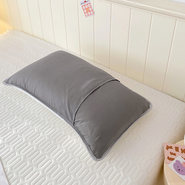 91家纺网 家纺一手货源 找家纺 雨彤家纺 2025年新款A类凉感丝乳胶单人枕套 肌理纹-灰