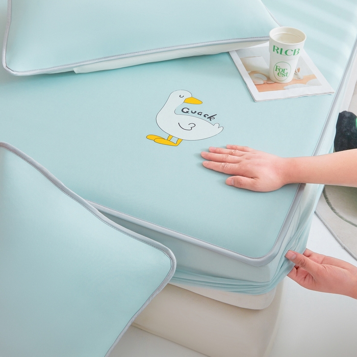 91家纺网 家纺一手货源 找家纺 LIFE.丽芙 2025春夏新款独家研发太空层凉感冰丝枕头套素色包边款 水绿