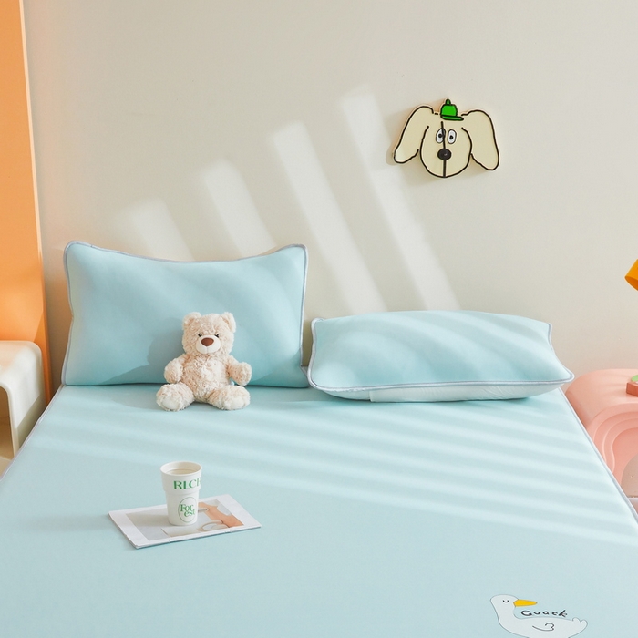 91家纺网 家纺一手货源 找家纺 LIFE.丽芙 2025春夏新款独家研发太空层凉感冰丝枕头套素色包边款 水绿