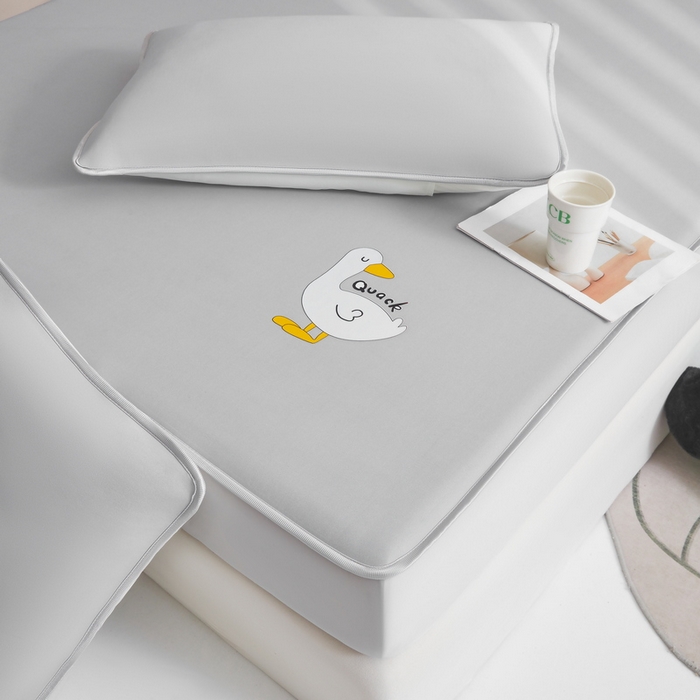 91家纺网 家纺一手货源 找家纺 LIFE.丽芙 2025春夏新款独家研发太空层凉感冰丝枕头套素色包边款 浅灰