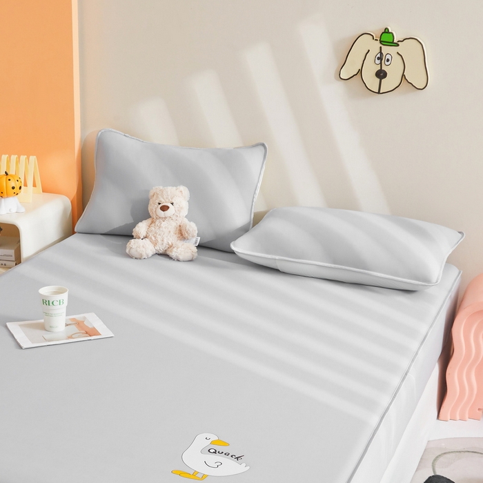 91家纺网 家纺一手货源 找家纺 LIFE.丽芙 2025春夏新款独家研发太空层凉感冰丝枕头套素色包边款 浅灰