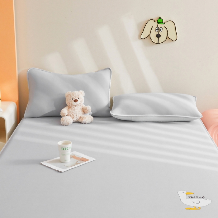 91家纺网 家纺一手货源 找家纺 LIFE.丽芙 2025春夏新款独家研发太空层凉感冰丝枕头套素色包边款 浅灰