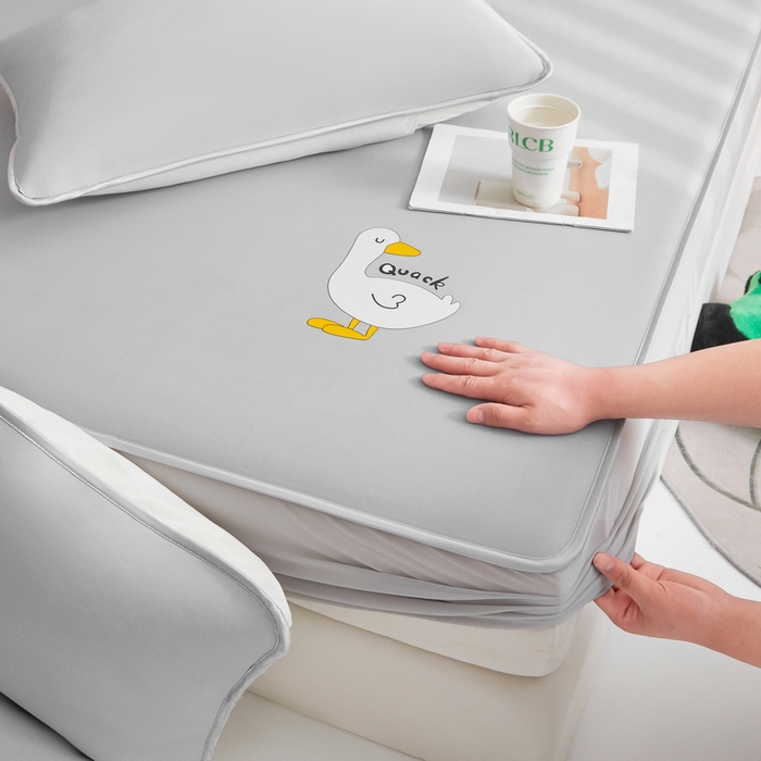 91家纺网 家纺一手货源 找家纺 LIFE.丽芙 2025春夏新款独家研发太空层凉感冰丝枕头套素色包边款 浅灰