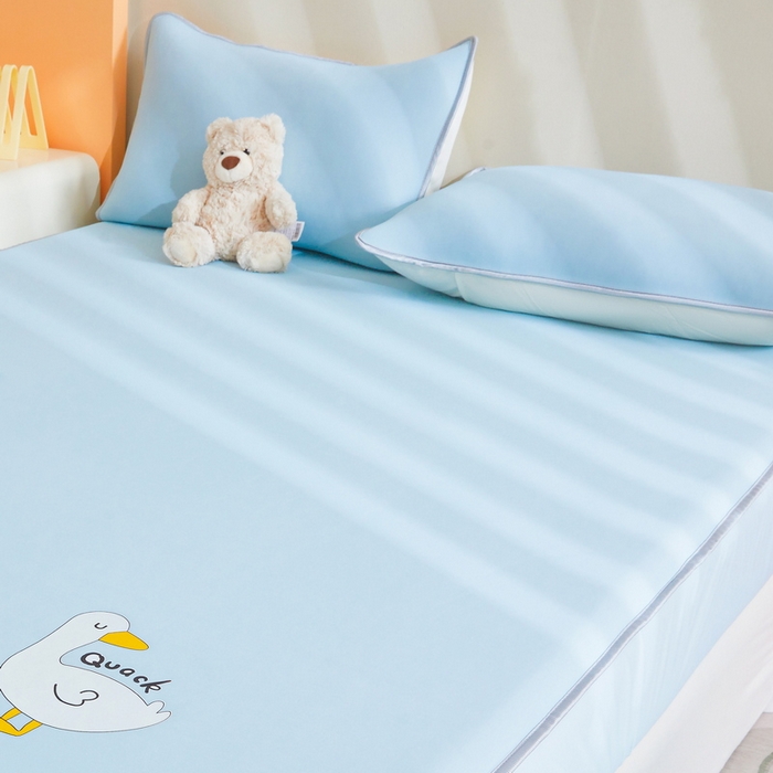 91家纺网 家纺一手货源 找家纺 LIFE.丽芙 2025春夏新款独家研发太空层凉感冰丝枕头套素色包边款 浅兰