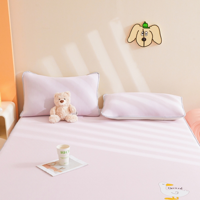 91家纺网 家纺一手货源 找家纺 LIFE.丽芙 2025春夏新款独家研发太空层凉感冰丝枕头套素色包边款 樱花粉