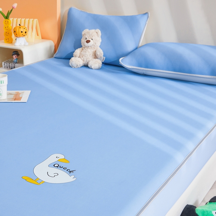 91家纺网 家纺一手货源 找家纺 LIFE.丽芙 2025春夏新款独家研发太空层凉感冰丝枕头套素色包边款 冰蓝