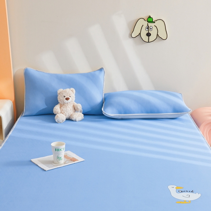 91家纺网 家纺一手货源 找家纺 LIFE.丽芙 2025春夏新款独家研发太空层凉感冰丝枕头套素色包边款 冰蓝