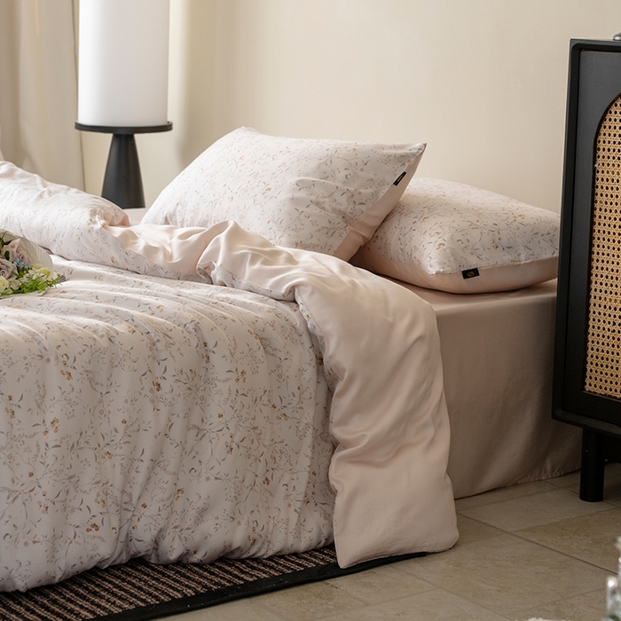 91家纺网 家纺一手货源 找家纺 （总）禾时 2025新款60S兰精天丝数码印花四件套进口莱赛尔床品四件套-慕沙