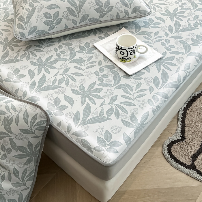 91家纺网 家纺一手货源 找家纺 LIFE.丽芙 2025春夏新款独家研发太空层凉感冰丝枕头套印花包边款 绿茵