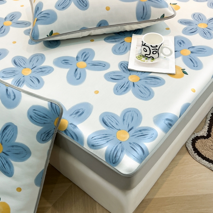 91家纺网 家纺一手货源 找家纺 LIFE.丽芙 2025春夏新款独家研发太空层凉感冰丝枕头套印花包边款 向阳花