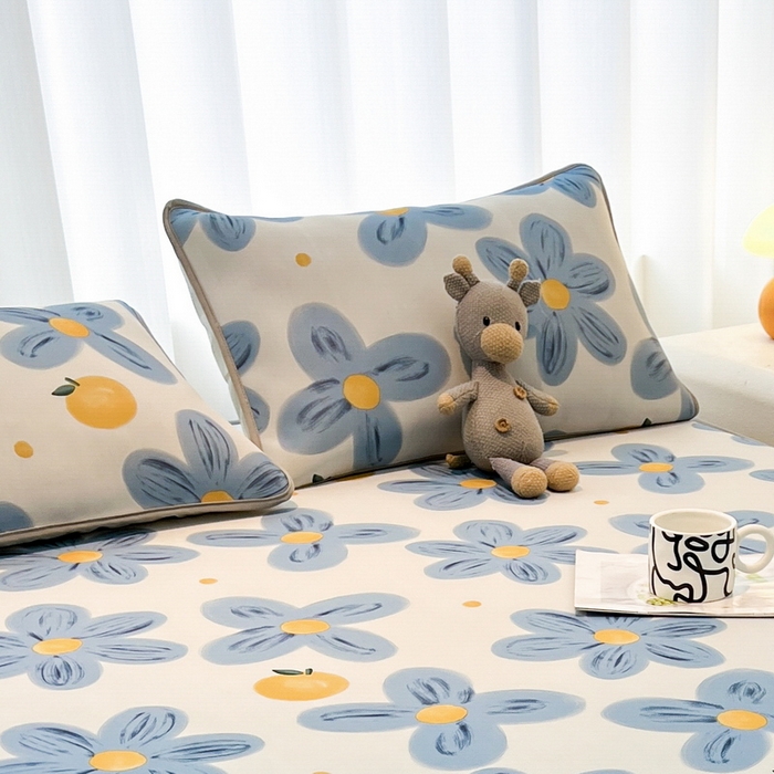 91家纺网 家纺一手货源 找家纺 LIFE.丽芙 2025春夏新款独家研发太空层凉感冰丝枕头套印花包边款 向阳花