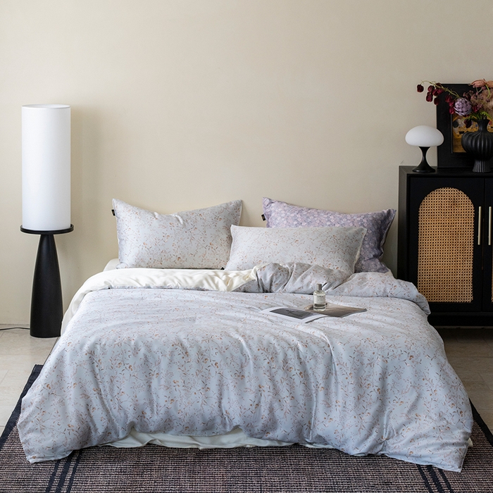 91家纺网 家纺一手货源 找家纺 禾时 2025新款60S兰精天丝数码印花四件套进口莱赛尔床品四件套-慕沙 慕沙-绿