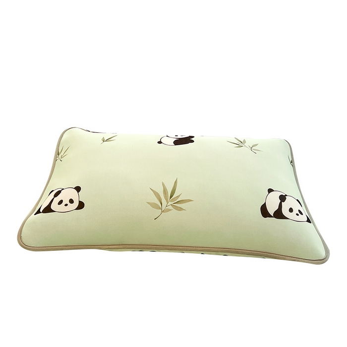 91家纺网 家纺一手货源 找家纺 LIFE.丽芙 2025春夏新款独家研发太空层凉感冰丝枕头套印花包边款 小熊猫