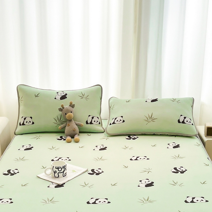 91家纺网 家纺一手货源 找家纺 LIFE.丽芙 2025春夏新款独家研发太空层凉感冰丝枕头套印花包边款 小熊猫