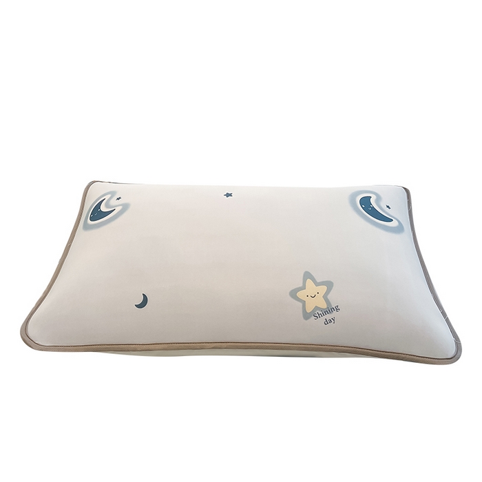 91家纺网 家纺一手货源 找家纺 LIFE.丽芙 2025春夏新款独家研发太空层凉感冰丝枕头套印花包边款 星辰