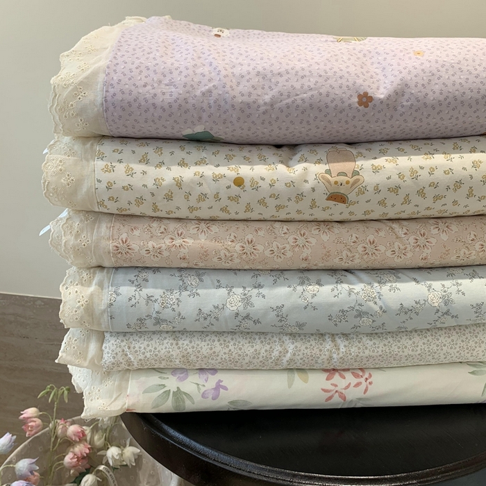 91家纺网 家纺一手货源 找家纺 （总）莱豫家纺 2025春夏新款纯棉全棉花边款床盖三件套