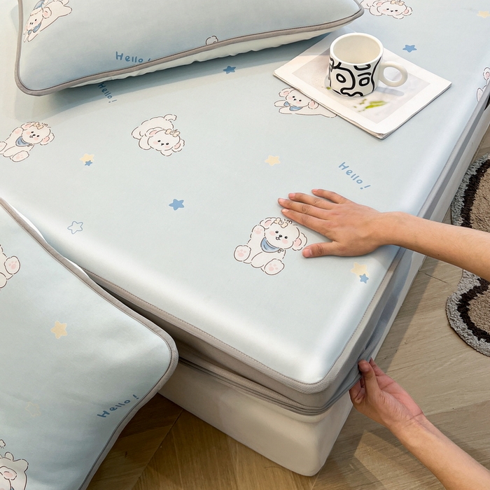 91家纺网 家纺一手货源 找家纺 LIFE.丽芙 2025春夏新款独家研发太空层凉感冰丝枕头套印花包边款 小奶狗