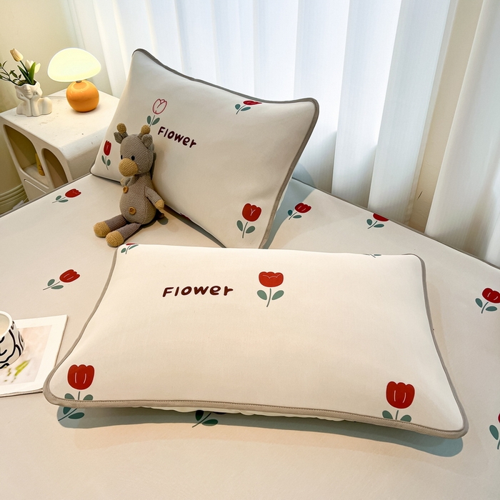 LIFE.丽芙 2025春夏新款独家研发太空层凉感冰丝枕头套印花包边款 花语