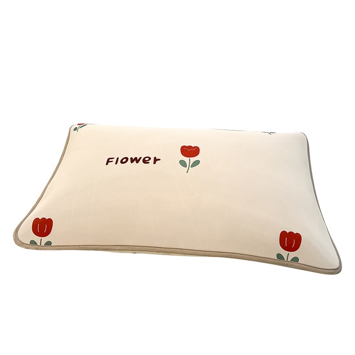 91家纺网 家纺一手货源 找家纺 LIFE.丽芙 2025春夏新款独家研发太空层凉感冰丝枕头套印花包边款 花语