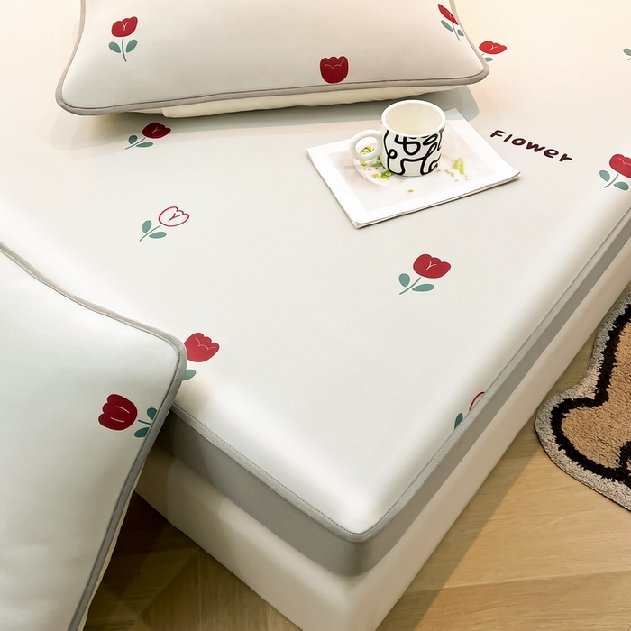 91家纺网 家纺一手货源 找家纺 LIFE.丽芙 2025春夏新款独家研发太空层凉感冰丝枕头套印花包边款 花语