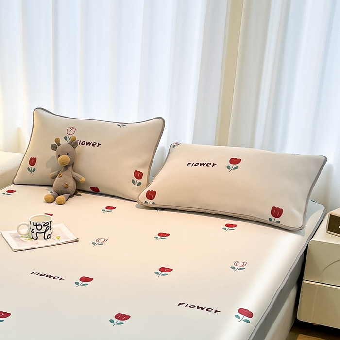 91家纺网 家纺一手货源 找家纺 LIFE.丽芙 2025春夏新款独家研发太空层凉感冰丝枕头套印花包边款 花语